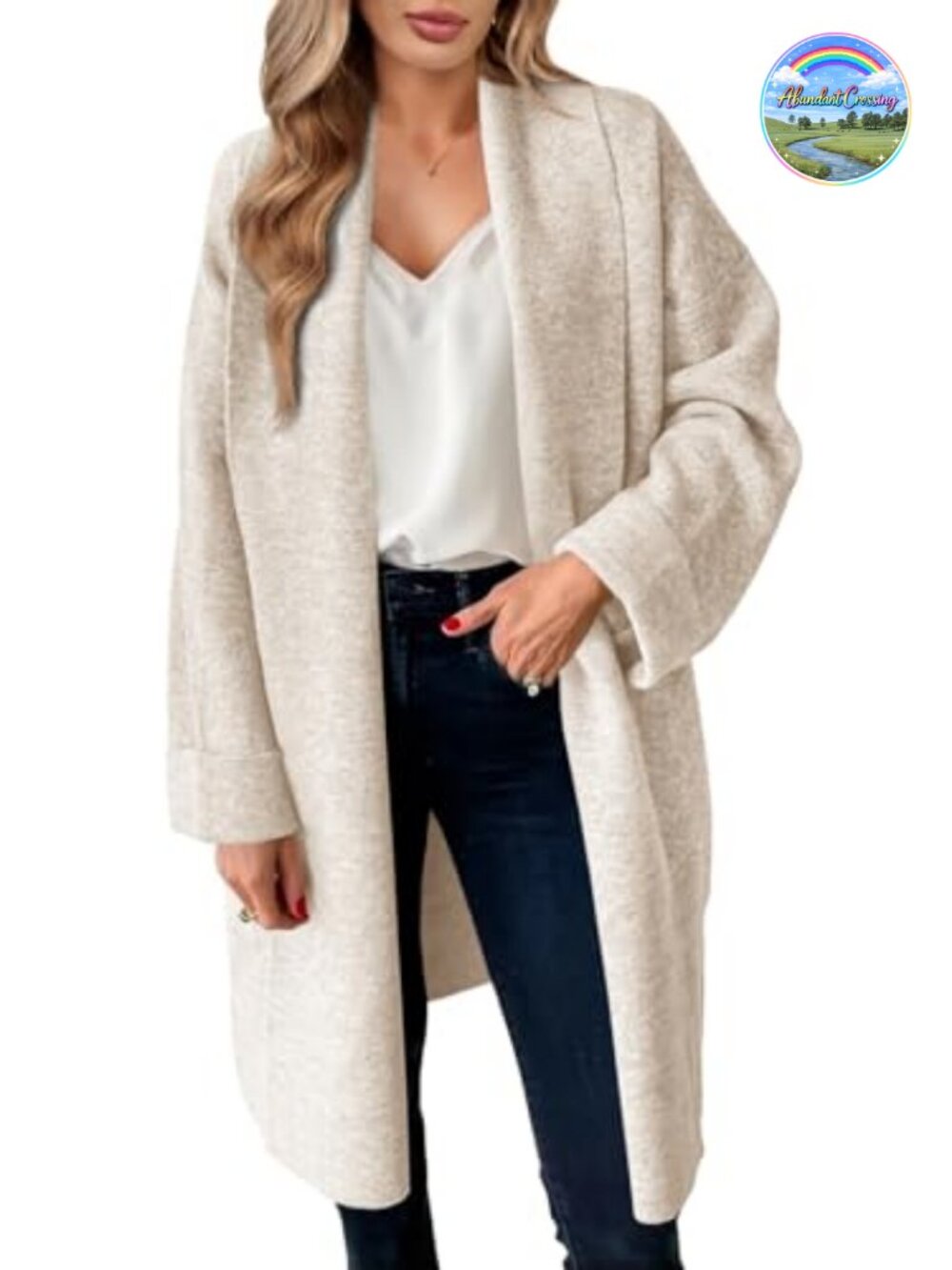 Women's Chunky Knit Long Cardigan Oversized Open Front Sweater Coatigan